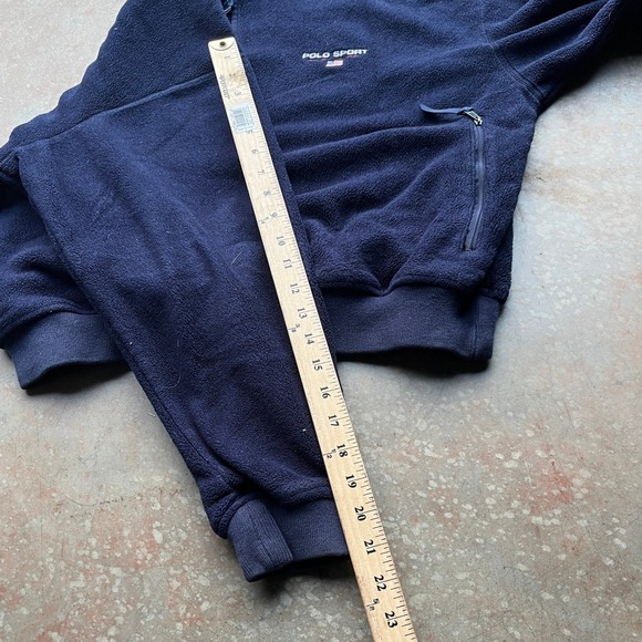 Vintage Polo Sport Ralph Lauren Navy Blue 1/4 Zip Fleece Pullover Mens M - Picture 7 of 7